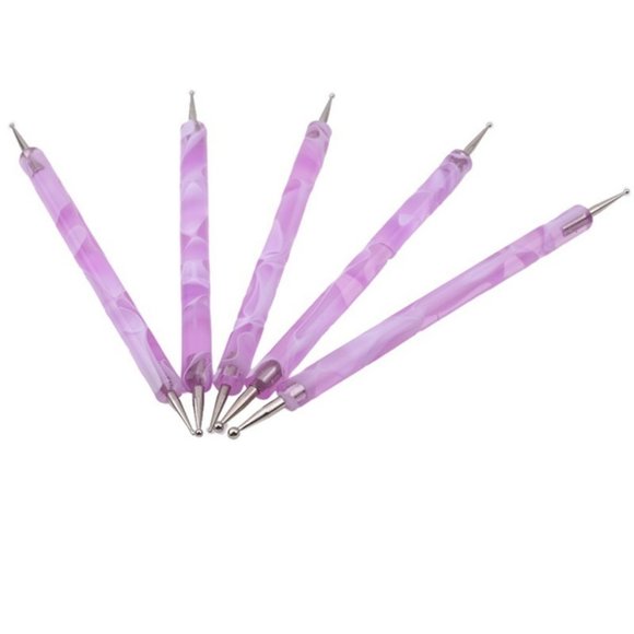 5pcs/set Swirl Marbleizing Nail Art Dotting Pen - Picture 4 of 7